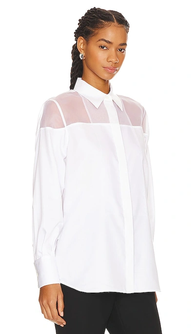Shop Helmut Lang Poplin Tux Shirt In Optic White