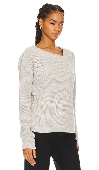 Bobi Asymmetric Neck Sweater In Heather Gray