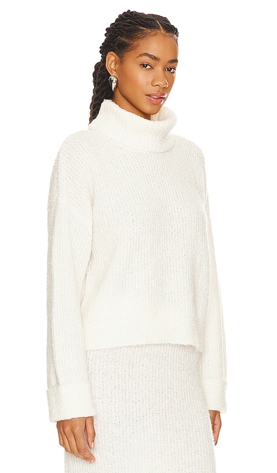 Shop 525 Vida Boucle Turtleneck Pullover Sweater In Chalk
