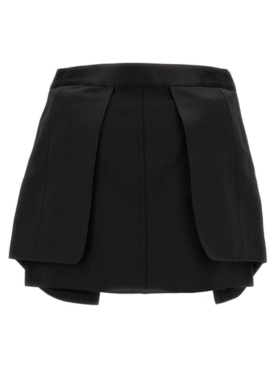 Shop Helmut Lang Satin Panel Skirt Skirts Black