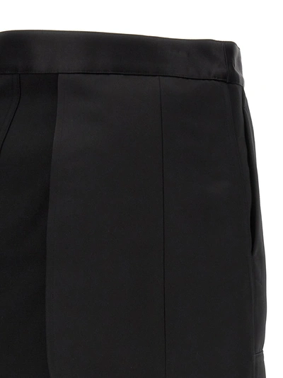 Shop Helmut Lang Satin Panel Skirt Skirts Black