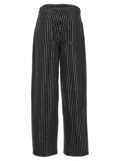 Shop Rotate Birger Christensen Sequin Pinstripe Jeans Black