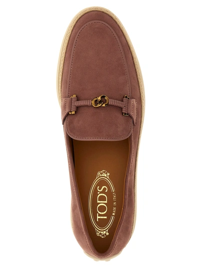 Shop Tod's T Ring Loafers Purple