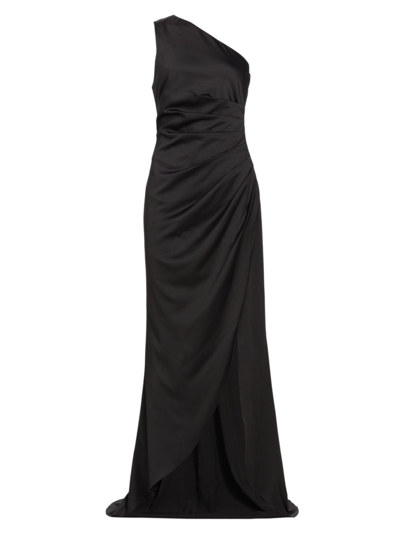 Shop As It May Women's Portia Gathered One-shoulder Gown In Black