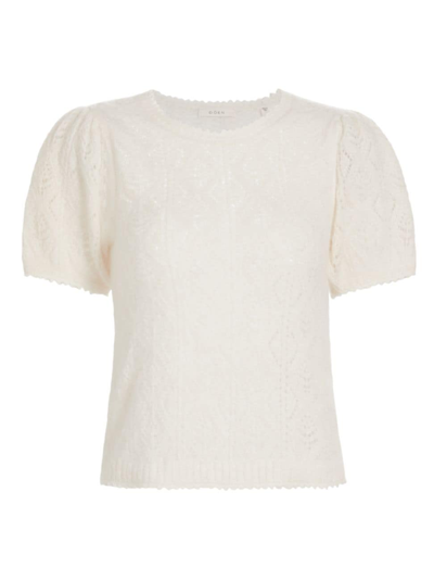 Shop D Ô E N Women's Carena Alpaca-blend Short-sleeve Sweater In Jasmine Flower