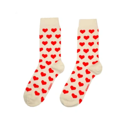 Shop Coucou Suzette Heart Socks In Neturals