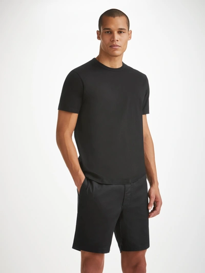 Derek Rose Men's Shorts Harris Lyocell Cotton Black In Black