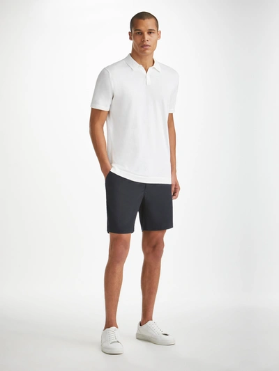 Shop Derek Rose Men's Shorts Harris Lyocell Cotton Navy