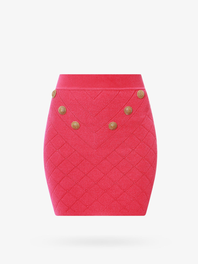 Shop Balmain Woman Skirt Woman Pink Skirts