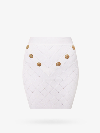 Shop Balmain Woman Skirt Woman White Skirts