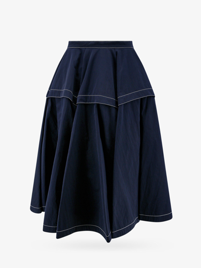 Shop Bottega Veneta Woman Skirt Woman Blue Skirts
