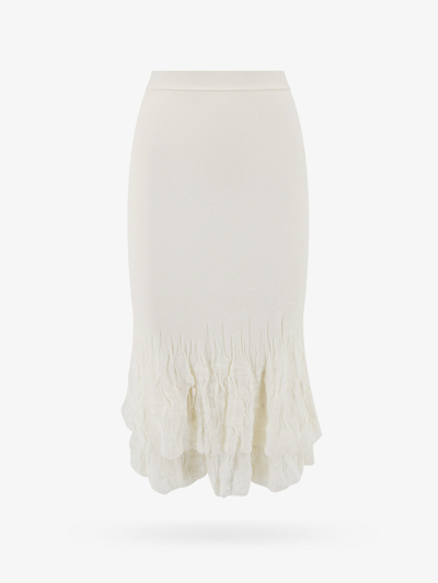 Shop Bottega Veneta Woman Skirt Woman White Skirts