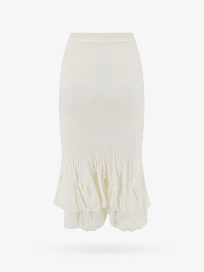Shop Bottega Veneta Woman Skirt Woman White Skirts