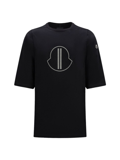 Shop Rick Owens Men's  X Moncler Level Logo T-shirt In Black