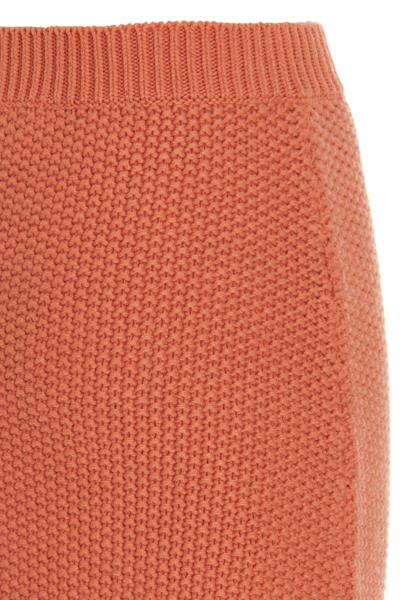 Shop Chloé Women Knit Long Skirt In Orange