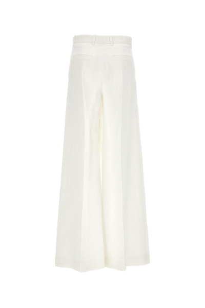 Shop Chloé Women Linen Palazzo Pants In White