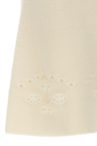 Shop Chloé Women Openwork Embroidery Skirt In White