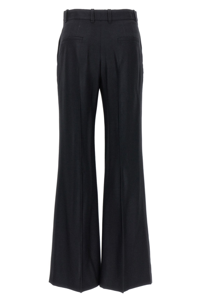 Chloé Black Pants With High Waist And Wide Leg In Viscose Blend Stretch Woman In Black