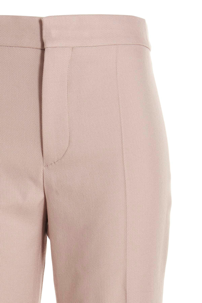 Shop Chloé Women Textured Fabric Pants In Pink