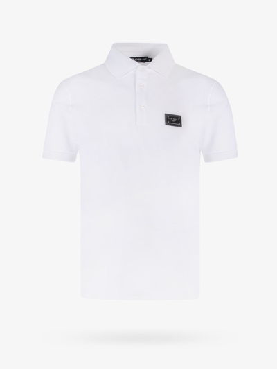 Shop Dolce & Gabbana Man Polo Shirt Man White Polo Shirts