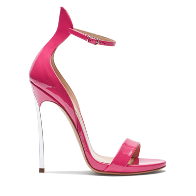 Casadei Cappa Blade 120mm Leather Sandals In Fuchsia
