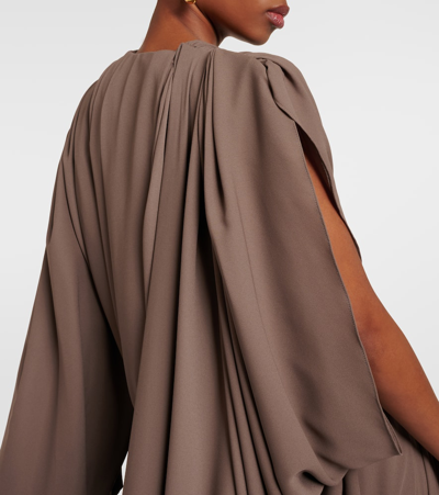 Balenciaga All-in Asymmetric Crepe Maxi Dress In Light Taupe