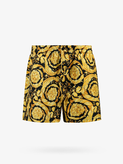Shop Versace Man Shorts Man Gold Shorts