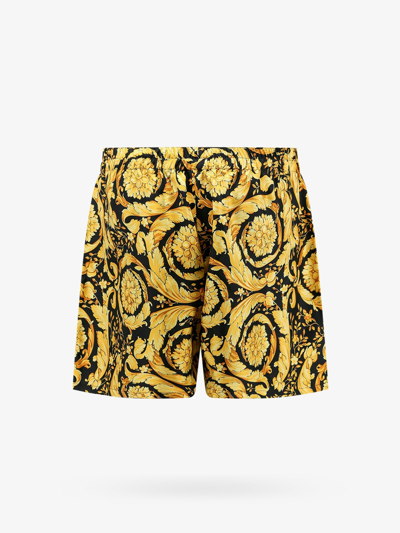 Shop Versace Man Shorts Man Gold Shorts