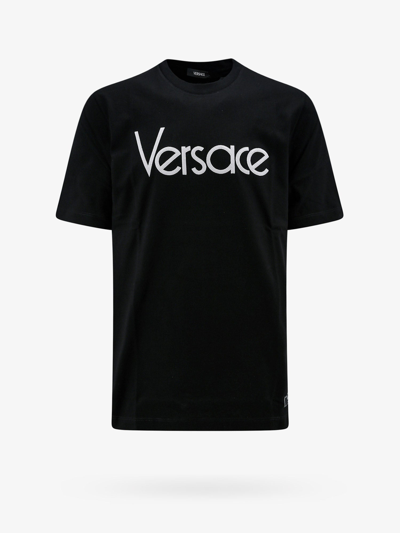 Shop Versace Man T-shirt Man Black T-shirts