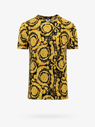 Shop Versace Man T-shirt Man Gold T-shirts