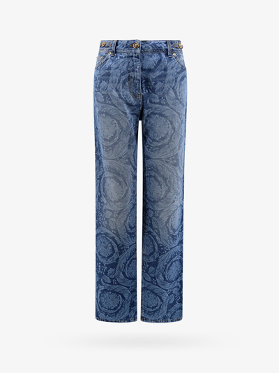 Shop Versace Woman Jeans Woman Blue Jeans