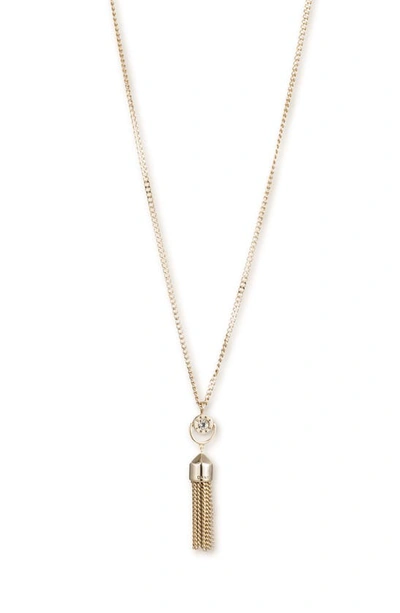 Shop Dkny Tassel Pendant Long Necklace In Gold