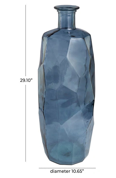 Shop Ginger Birch Studio Textured Recycled Glass Vase In Blue