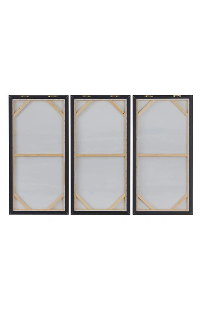 Vivian Lune Home Set Of 3 Canvas Framed Wall Art In Blue