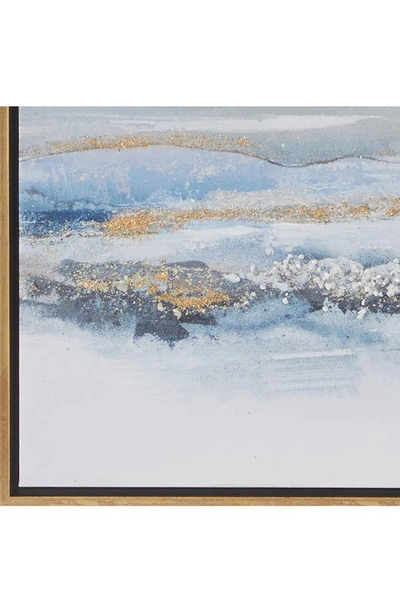 Vivian Lune Home Set Of 3 Canvas Framed Wall Art In Blue