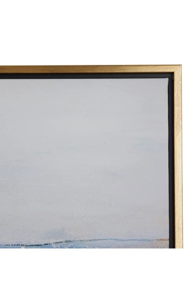 Vivian Lune Home Set Of 3 Canvas Framed Wall Art In Blue