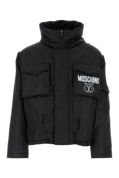 Moschino Nylon Jacket With Adjustable Waist And Hood
