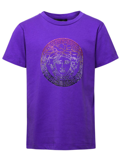 Shop Versace Kids Medusa Head In Purple