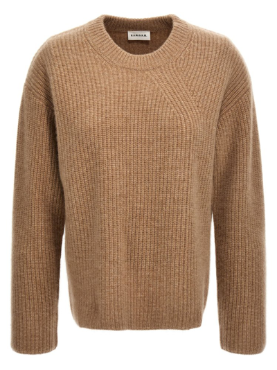 Shop P.a.r.o.s.h . Crewneck Knitted Jumper In Beige