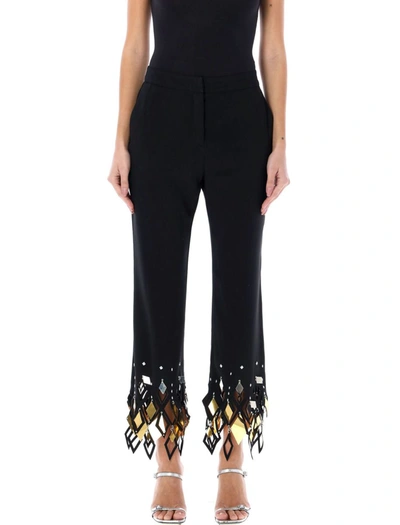 Shop Rabanne Paco  Crepe Trousers In Black