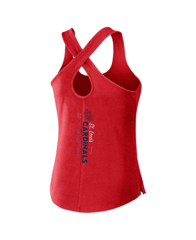 Shop Wear By Erin Andrews Women's  Red St. Louis Cardinals Cross Back Tank Top
