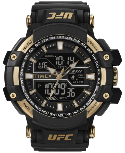 Shop Timex Ufc Men's Combat Analog-digital Black Resin Watch, 53mm