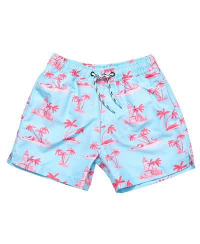 Shop Snapper Rock Toddler, Child Boys Boy's Lighthouse Island Sustainable Swim Short In Blue