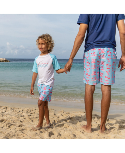 Shop Snapper Rock Toddler, Child Boys Boy's Lighthouse Island Sustainable Swim Short In Blue