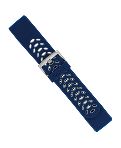 Withit Navy And Gray Premium Sport Silicone Band Compatible With The Fitbit Charge 3 And 4 In Blue,gray