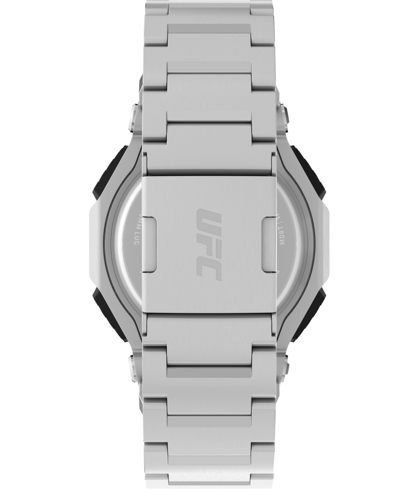 Timex Ufc Men's Colossus Analog-digital Silver-tone Stainless Steel Watch, 45mm In Silver-tone