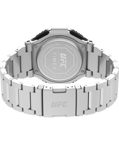 Timex Ufc Men's Colossus Analog-digital Silver-tone Stainless Steel Watch, 45mm In Silver-tone