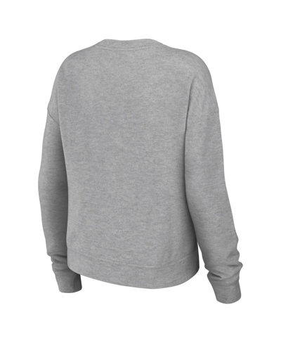 Wear By Erin Andrews Heather Gray Carolina Hurricanes Knit Long Sleeve Tri-blend T-shirt & Pants Sle In Heather Gray