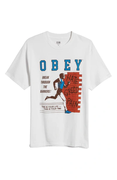 Shop Obey Break Barriers Graphic T-shirt In White