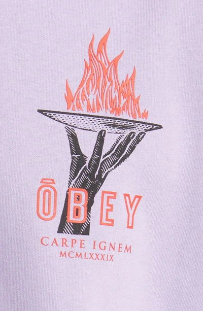 Shop Obey Seize Fire Graphic Hoodie In Digital Lavender